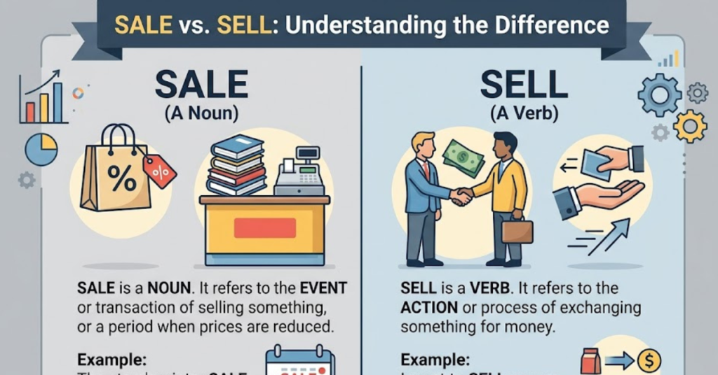 Sale vs Sell: Meaning, Difference & Easy Examples Explained