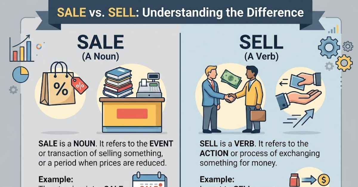 Sale vs Sell: Meaning, Difference & Easy Examples Explained