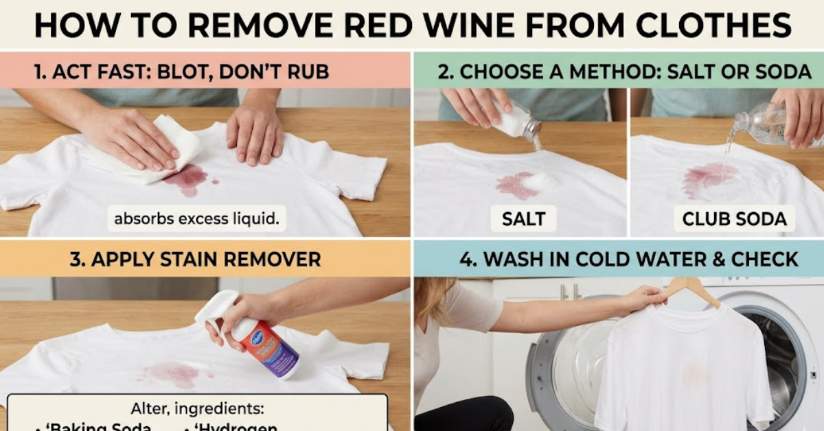 How to Remove Red Wine from Clothes Easily