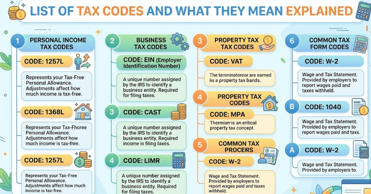 List of Tax Codes and What They Mean Explained