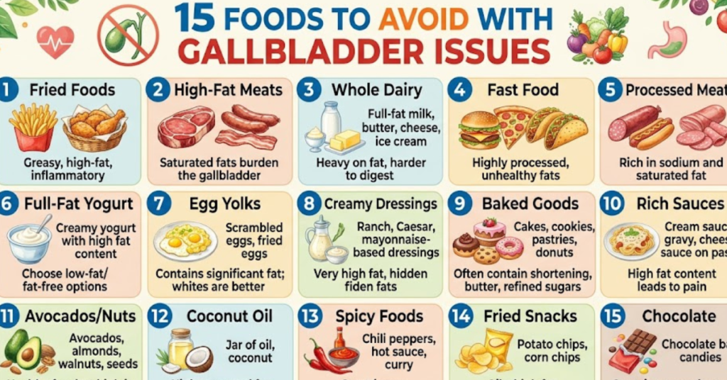 15 foods to avoid with gallbladder issues