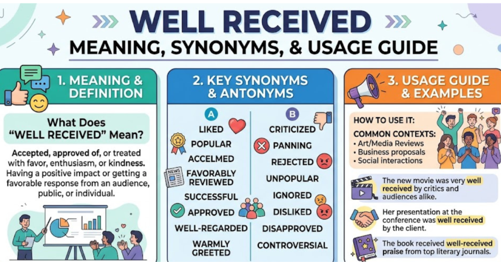 Well Received Meaning, Synonyms, and Usage Guide